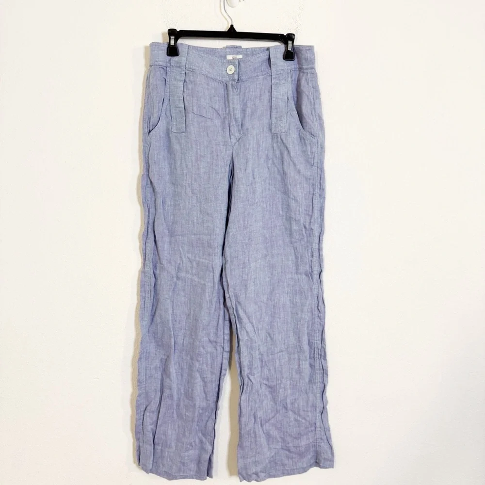 J. Crew X Maryam Nassir Zadeh linen Trouser Blue Purple Dual-tone Pants - Picture 2 of 5